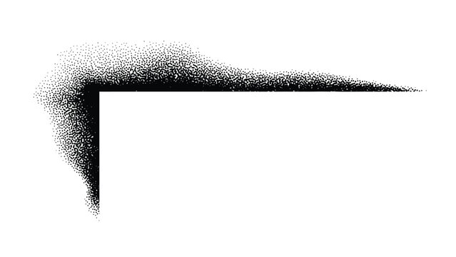 Abstract digital art resembling a pixelated corner and elongated line Vector