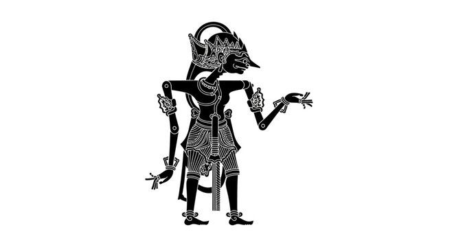 Indonesian Wayang Kulit Shadow Puppet Silhouette