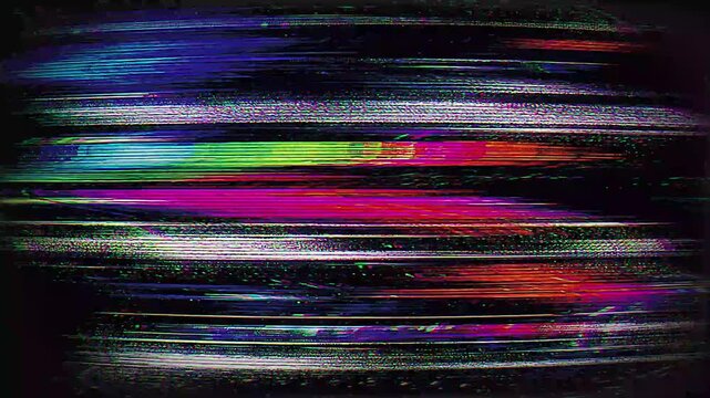 Glitch noise static television VFX pack. Visual video effects stripes background,tv screen noise glitch effect.Video background, transition effect for video editing, intro and logo reveals with sound.