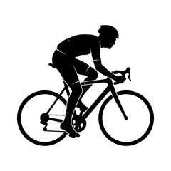 Obraz premium Professional cyclist riding a road bike silhouette