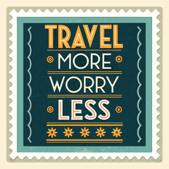 Fototapeta premium Vibrant travel quote with airplane, hot air balloon and clouds