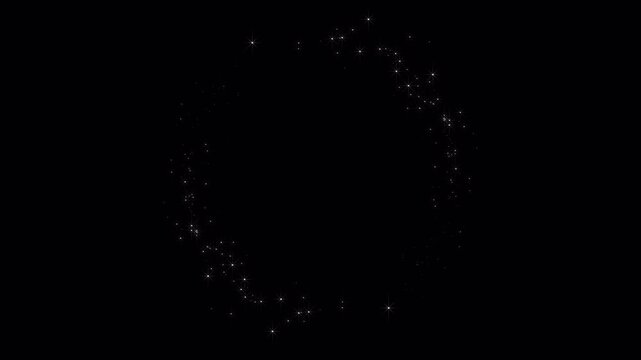 Set of overlay half circle motion stars on transparent background, alpha channel