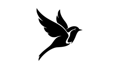 Naklejka premium Abstract robin bird silhouette flying modern vector isolated on white background