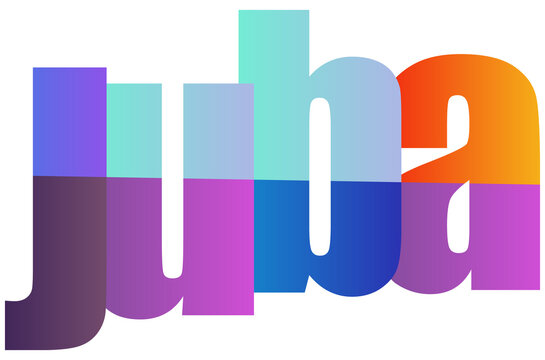 Colorful Gradient Letters juba city name spelling Design