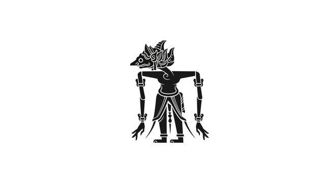 Traditional Indonesian Wayang Kulit Shadow Puppet Silhouette
