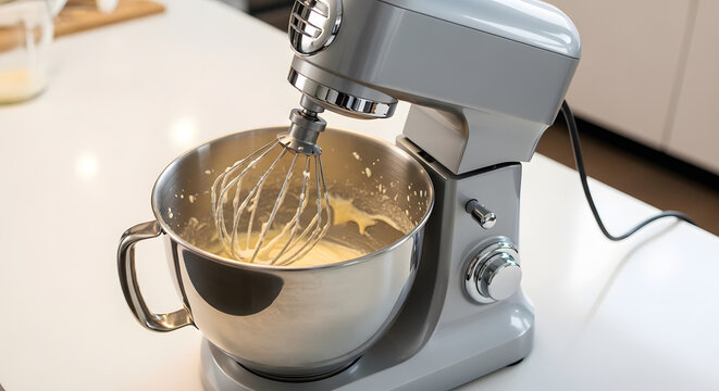 Kitchen appliance used for mixing ingredients for baking, making dough, and whipping cream