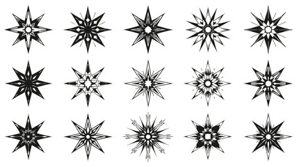 A striking black starburst graphic against a white background evokes a sense of energy and impact. Ideal for creative projects, website elements, or m © hamay
