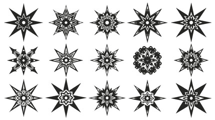 A striking black and white starburst design. Ideal for modern backgrounds, digital art, or adding a bold graphic element to websites and marketing mat © hamay