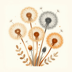 Obraz premium Dandelion Seed Heads in Soft Earthy Tones