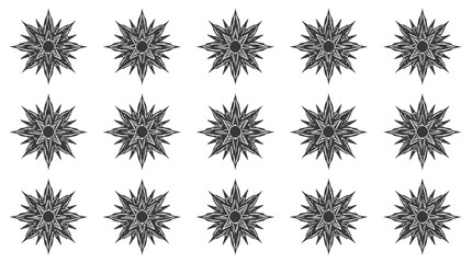 A striking black and white illustration of a sunflower, offering a minimalist aesthetic. Perfect for backgrounds, nature-themed designs, or conveying  © hamay