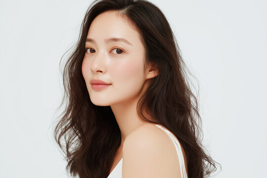 美容, 女性, スキンケア, 化粧品, ビューティー, 若い女性, 美肌, 日本人, アジア人, フェイシャル, メイク, 美容液, 保湿, クリーム, エイジングケア, 美容医療, エステ, 美容クリニック, 肌ケア, ナチュラルメイク, 透明感, ツヤ肌, モデル, 笑顔, ポートレート, クローズアップ, リラックス, 癒し, 健康的, 美白, コラーゲン, ヒアルロン酸, アンチエイジング