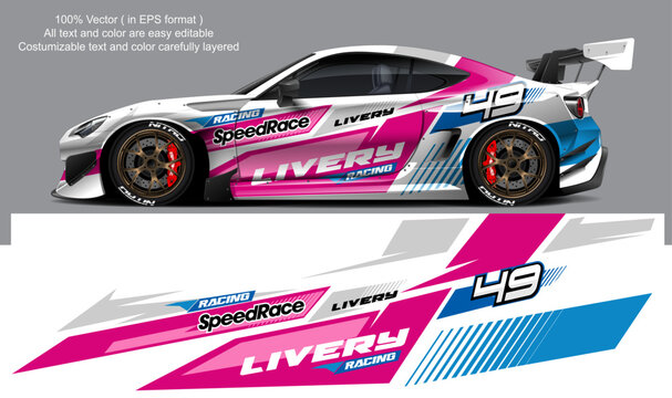 car livery graphic vector. abstract grunge background design for vehicle vinyl wrap and car branding
