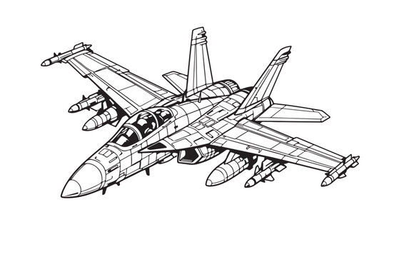 F-35 Fighter Jet Silhouette Vector Modern Stealth Military Aircraft Illustration