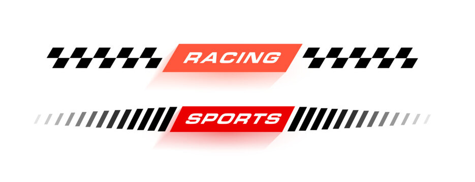 set of sporty lower third racing header banner