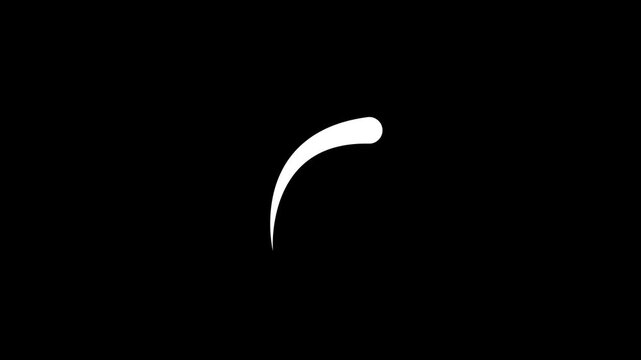 Abstract white loading or buffering icon animation isolated on black background