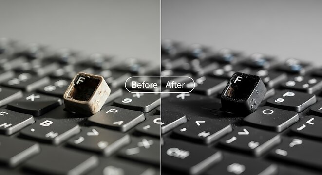 Close-up of computer keyboard keys.