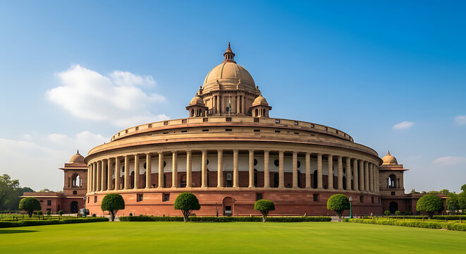 The rashtrapati bhavan building in new delhi