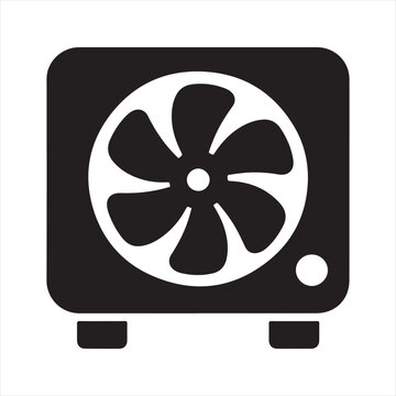 Computer Cooling Fan or Air Ventilation Solid Glyph Icon
