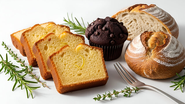 Assorted baked goods display