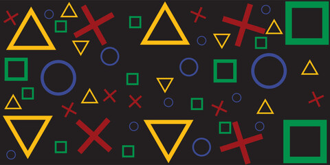 Background design with game console symbol pattern. Icons triangle, circle, cross and square. Game controller © sholeh