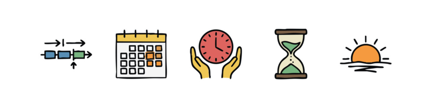 Hand-drawn doodle icon of an organizational flowchart or kanban board