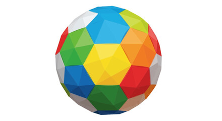 Obraz premium Colorful Geometric Soccer Ball Sphere, Modern Design, Isolated on White