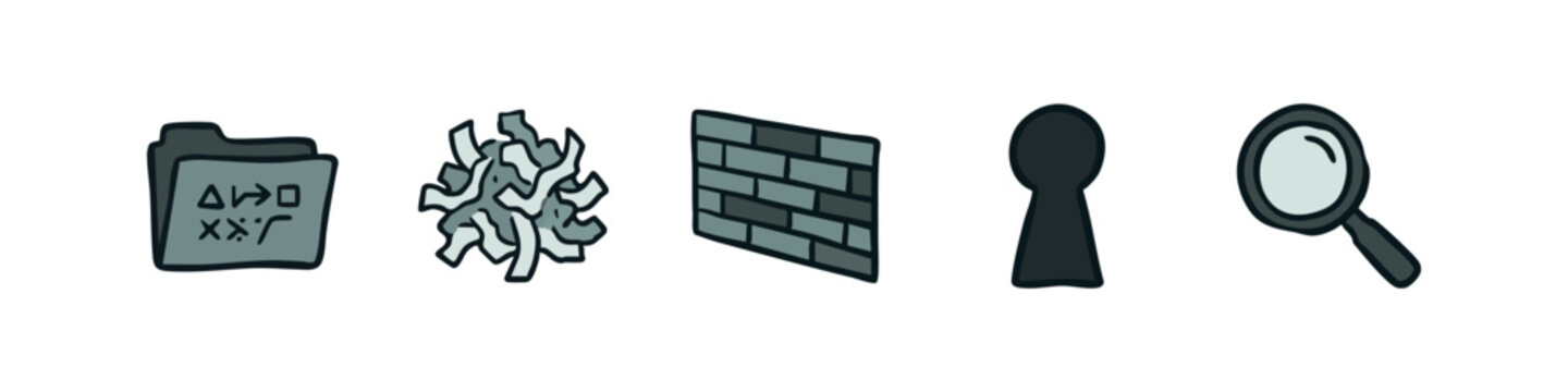Investigation Data Privacy and Information Security Icon Collection