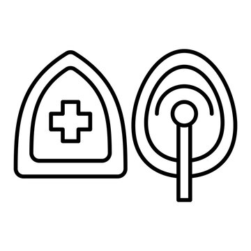 CPR mask line icon with editable stroke