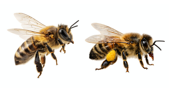 honey bee isolated on white