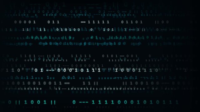 Cyberpunk Digital Binary Data Matrix Hack Screen 4K Seamless Loop