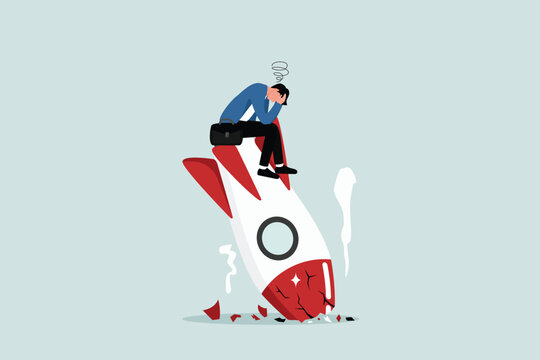 The concept of startup business failure, new business risks, or unexpected bankruptcy of entrepreneurs, depressed company owners due to rocket accidents as the cause of new business failure.