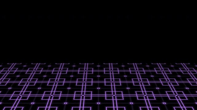 Pro-grade 3D wireframe with perspective grid moving. Seamless cyber floor for retro 80s backgrounds and futuristic HUD overlays.