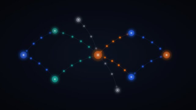 Workflow Process Flow System Loop, Data Pipeline Network Animation Background
