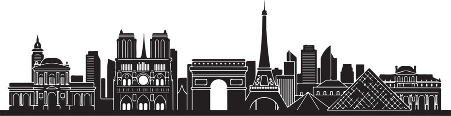 Fototapeta premium City skyline, urban landscape, black silhouette, vector illustration, cityscape