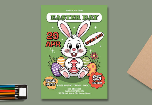 Easter Bunny Fun Festival Flyer Template