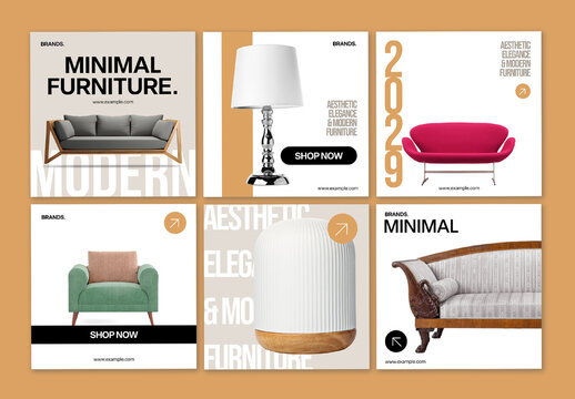 Funiture Brand Social Media Post Design Template