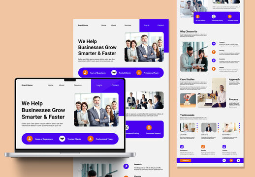 Modern Business Wireframe Template Layout