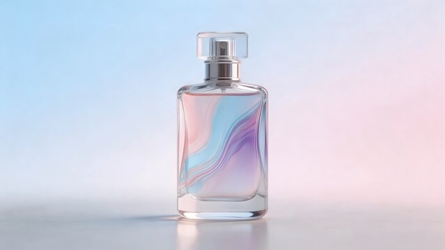 Perfume bottle with colorful liquid