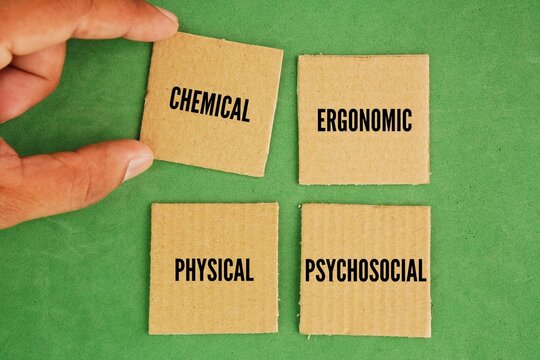 What are the 4 hazards in the workplace? chemical, ergonomic, physical, and psychosocial word. which can cause harm or adverse effects in the workplace