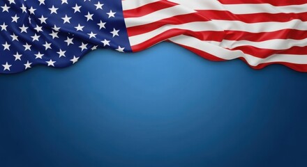 Obraz premium american flag on a blue background