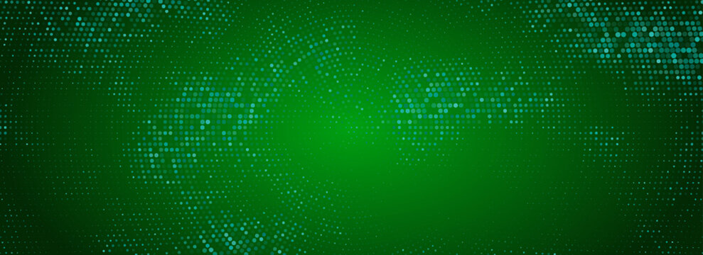 Green glowing square pixel pattern. Deep green mosaic texture backdrop. Abstract sparkling technology grid wallpaper. Vector modern business, science, healthcare, medicine, vector