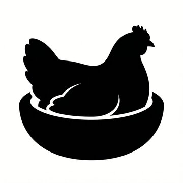 Hen sitting in nest brooding resting egg sitting