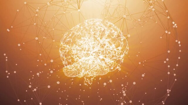 Brain technology AI Artificial intelligence digital brain animation. Neural Network. Deep Learning Modern Technologies. Big data technology. Thinking process