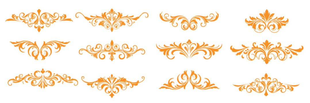  fancy floral elements and elegant ornamental lines luxe