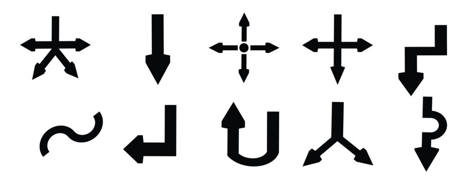 group of arrows direction icon symbol isolated vector