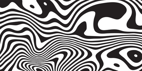 Fototapeta premium Modern twisting whirl motion and 3D illusion in abstract op art striped lines pattern with clean line precision and balanced optical depth, vector design