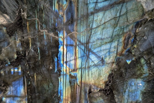 Labradorite Mineral Iridescence Macro Abstract Texture