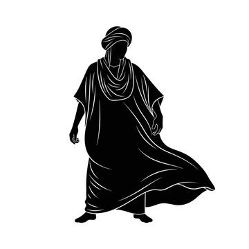 A man in a traditional kaftan robe, the concept of cultural heritage and classic elegance