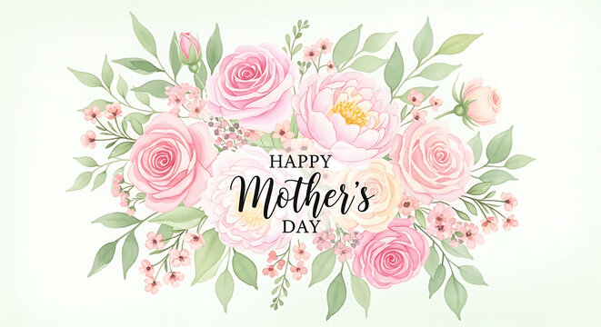 A beautiful floral arrangement with pink roses and green leaves on transparent background