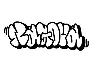 textured graffiti throw up bubble style letter NAGOYA city name isolated design in black © frawwws